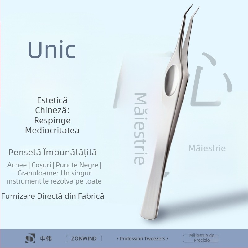 Set de unelte pentru acnee din oțel inoxidabil Zhongwei – clips pentru acnee, ace pentru acnee, ace pentru puncte negre, kit personalizat de înaltă precizie