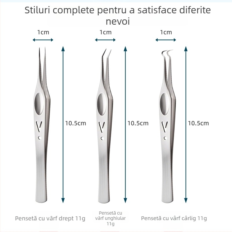 Set de unelte pentru acnee din oțel inoxidabil Zhongwei – clips pentru acnee, ace pentru acnee, ace pentru puncte negre, kit personalizat de înaltă precizie