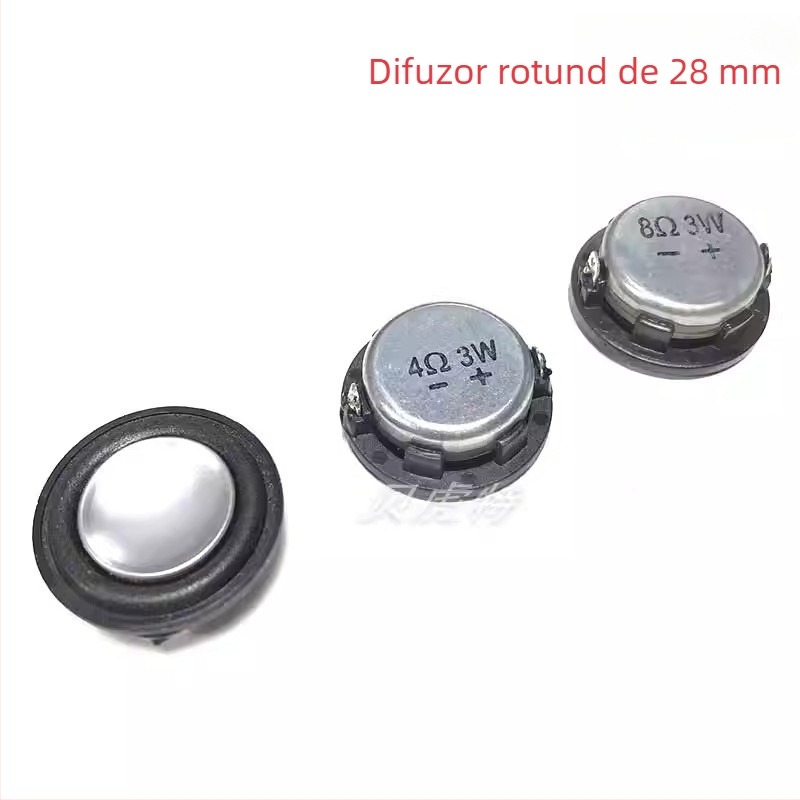 Difuzor circular ultra-subțire de 28 mm, cu gamă completă, 4 Ω / 3 W și 8 Ω / 3 W