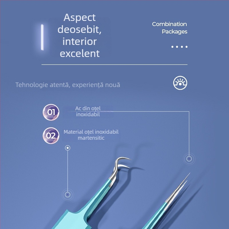 Allsmile set instrumente din oțel inoxidabil pentru acnee, 4 piese – pentru acnee și puncte negre