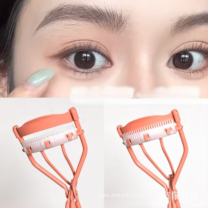 Clește de gene cu dinți de pieptene, unghi lat, curling natural, durată îndelungată, design cu floarea-soarelui, pentru începători