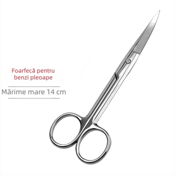 Foarfece pentru sprâncene curbate, din oțel inoxidabil, 14 cm, pentru machiaj profesionist