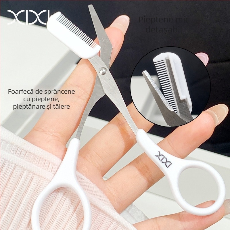 Kit pentru conturarea sprâncenelor – Trimmer sigur pentru sprâncene cu pieptene și foarfecă, pentru începători