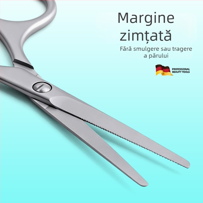 Foarfece cu dinți pentru firele de păr din nas, trimmer manual pentru nas cu cap rotund, foarfecioare mici pentru sprâncene și nări