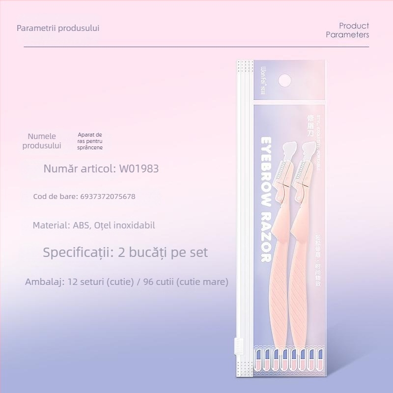 Wanfei set de două piese pentru modelarea sprâncenelor, design sigur pentru începători; oțel inoxidabil, lungime 15 cm