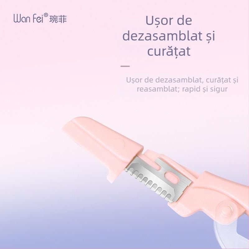 Wanfei set de două piese pentru modelarea sprâncenelor, design sigur pentru începători; oțel inoxidabil, lungime 15 cm