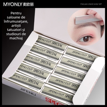 Set de 50 de lame pentru sprâncene, pentru femei, kit de ras sprâncene pentru artiști în makeup și studiouri foto, destinat începătorilor
