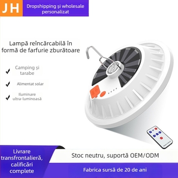 Lampa LED solară pentru exterior cu telecomandă, reîncărcabilă