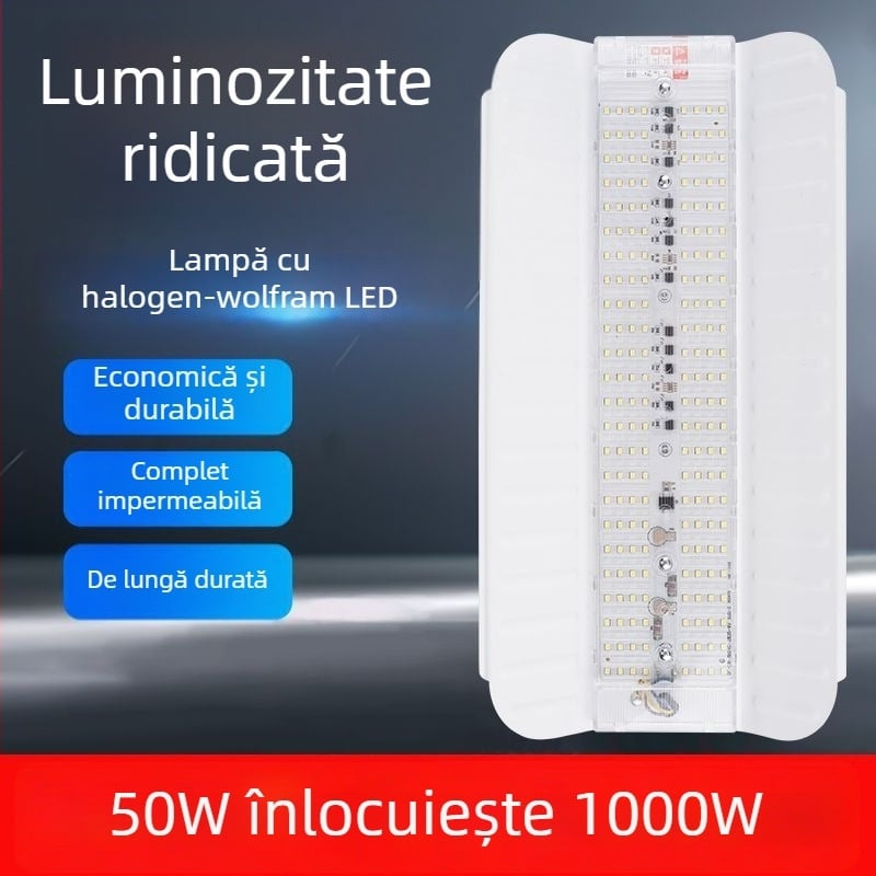 Lampă LED pentru exterior, proiector pentru șantier, iluminare puternică, IP65 impermeabil, 144 LED, 20000 lm