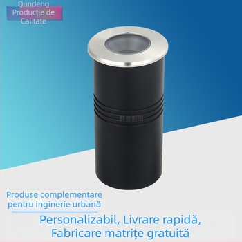 Lumină subterană LED cu corp din aluminiu și capac din oțel inox, anti-reflexie, IP65, 24V DC, alb cald 3000K, pentru parcuri, piețe și trepte