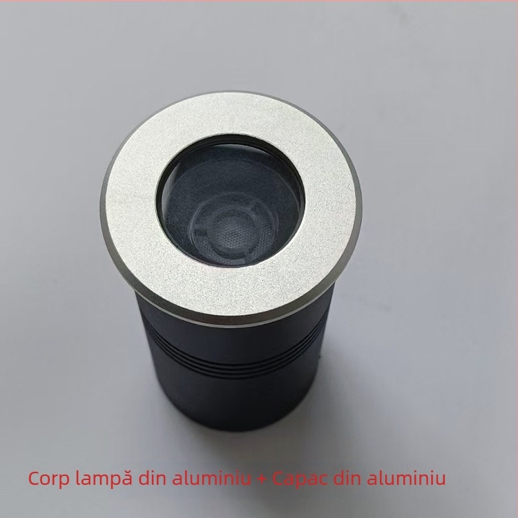 Lumină subterană LED cu corp din aluminiu și capac din oțel inox, anti-reflexie, IP65, 24V DC, alb cald 3000K, pentru parcuri, piețe și trepte
