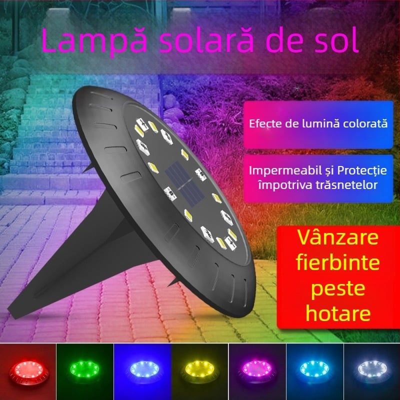 Lumină LED de peisaj solar pentru curte – iluminat exterior impermeabil, decor de grădină cu atmosferă colorată