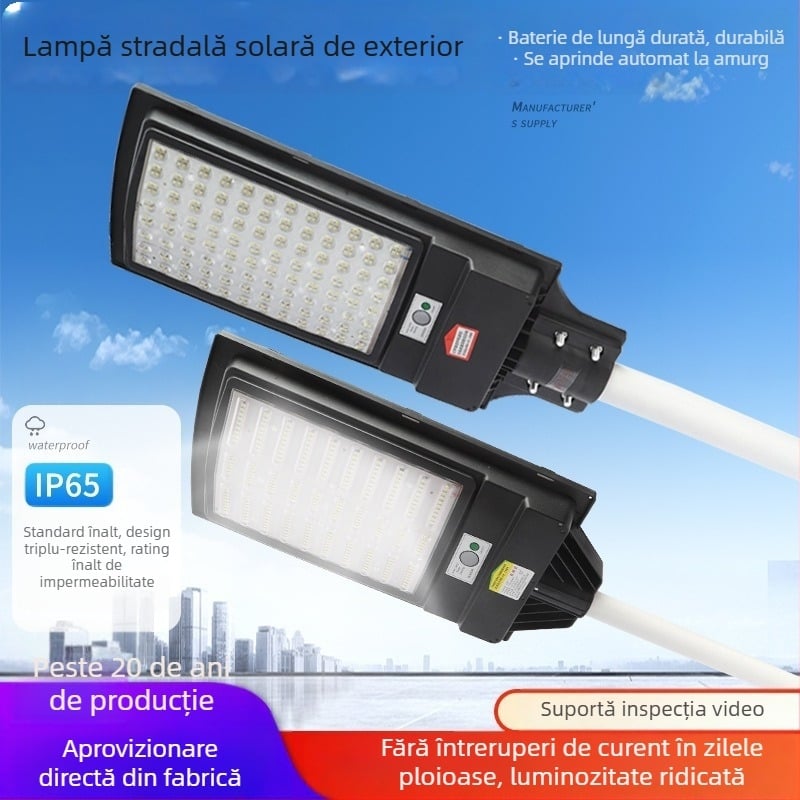 2025 Nouă lampă solară de exterior pentru uz casnic, lanternă de grădină cu senzor, iluminat solar pentru curte