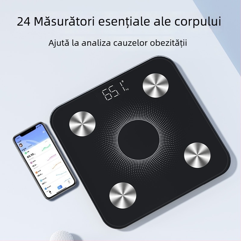 Noul model cântar corporal profesional cu electrozi, reîncărcabil, pentru uz casnic, cu înaltă precizie a măsurării grăsimii corporale.