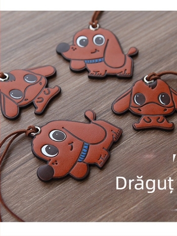 Charm de geantă din piele de vită, handmade; pandantiv pentru geantă, pandantiv pentru chei, decor pentru interiorul mașinii