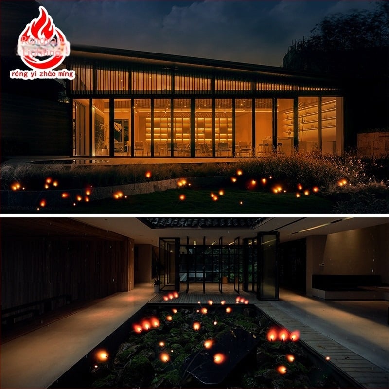 LED luminițe lucioase asemănătoare licuricilor pentru exterior, impermeabile, cu mișcare de balans, iluminare și înfrumusețare a gazonului