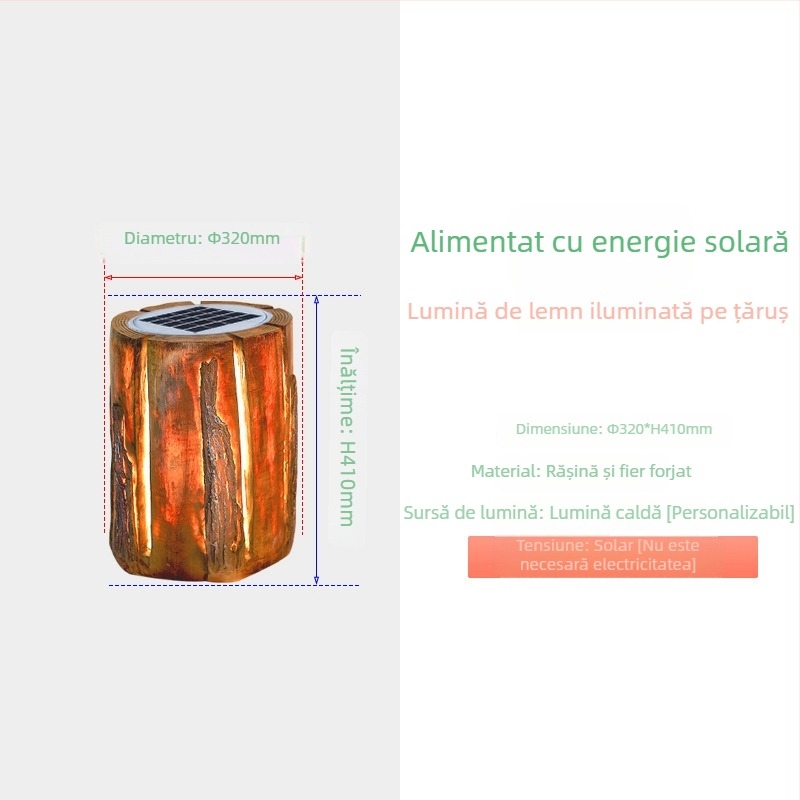 Lămpi solare pentru cioturi de copac și stâlpi de lemn, iluminat pentru grădină și parc, LED, rezistent la apă IP65