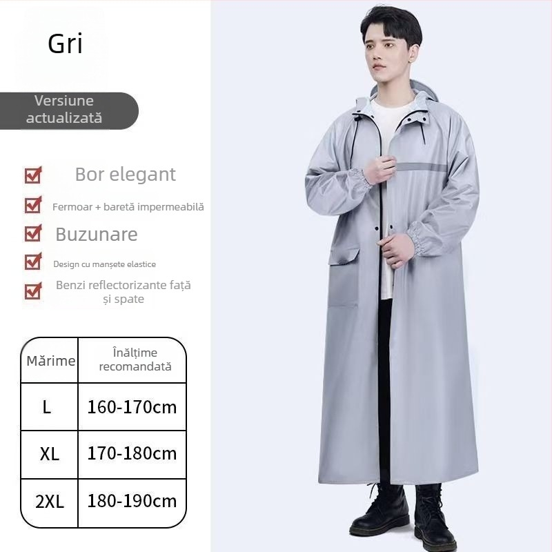 Palton de ploaie lung all-in-one pentru bărbați și femei, pentru drumeții în aer liber și ciclism