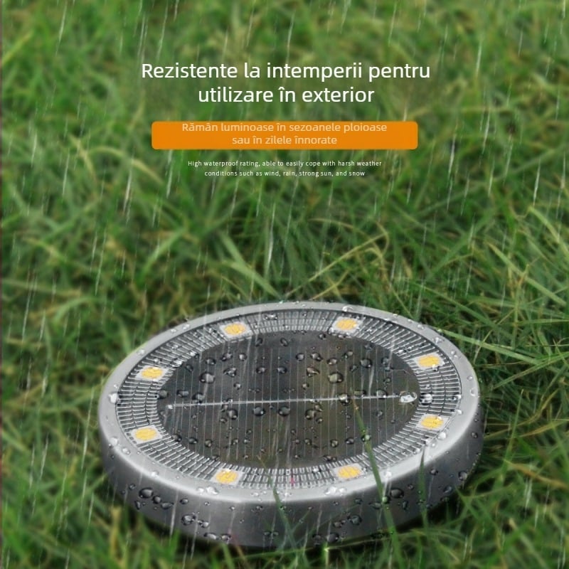 Lămpi solare subterane pentru curte, din oțel inoxidabil, iluminat pentru gazon și grădină, decor pentru vilă