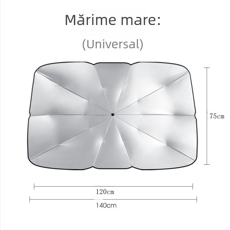 Parasolar auto pliabil pentru parbriz, protecție solară și izolare termică