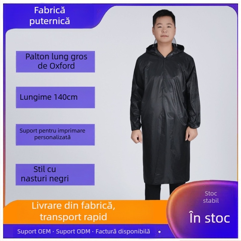 Pelerină de ploaie lungă pentru adulți, impermeabilă, protecție completă, unisex, pentru drumeții
