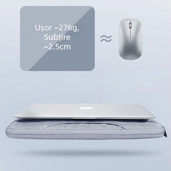 Nothing Geantă de afaceri ușoară pentru laptop și tabletă, geantă de umăr multifuncțională, interior căptușit, gri