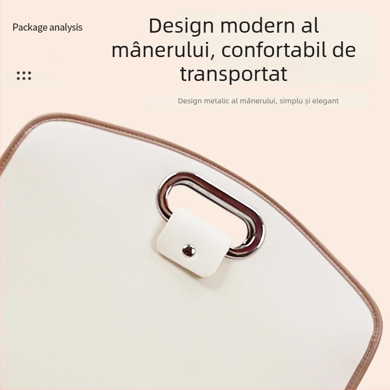 Geantă pentru laptop de 16 inch, stil minimalist, servietă de afaceri premium, unisex, portabilă, din piele sintetică PU, culoare uni