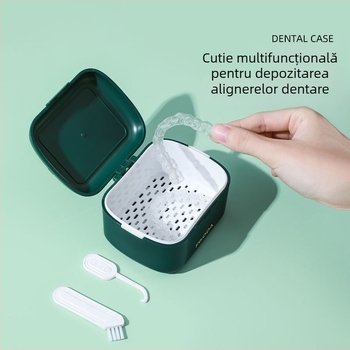 Cutie ortodontică multifuncțională, pătrată, cu două niveluri, pentru retenție, cu strat de drenaj, portabilă