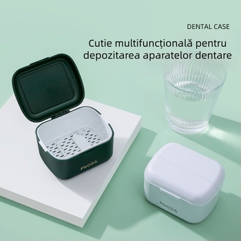 Cutie ortodontică multifuncțională, pătrată, cu două niveluri, pentru retenție, cu strat de drenaj, portabilă