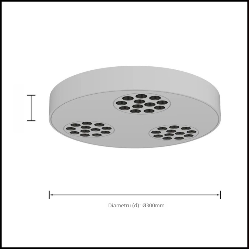 Downlight LED ultra-subțire cu grilă antioglindire, montaj pe suprafață, fără sursă de lumină principală, pentru dormitor și sufragerie, spot de tavan pătrat