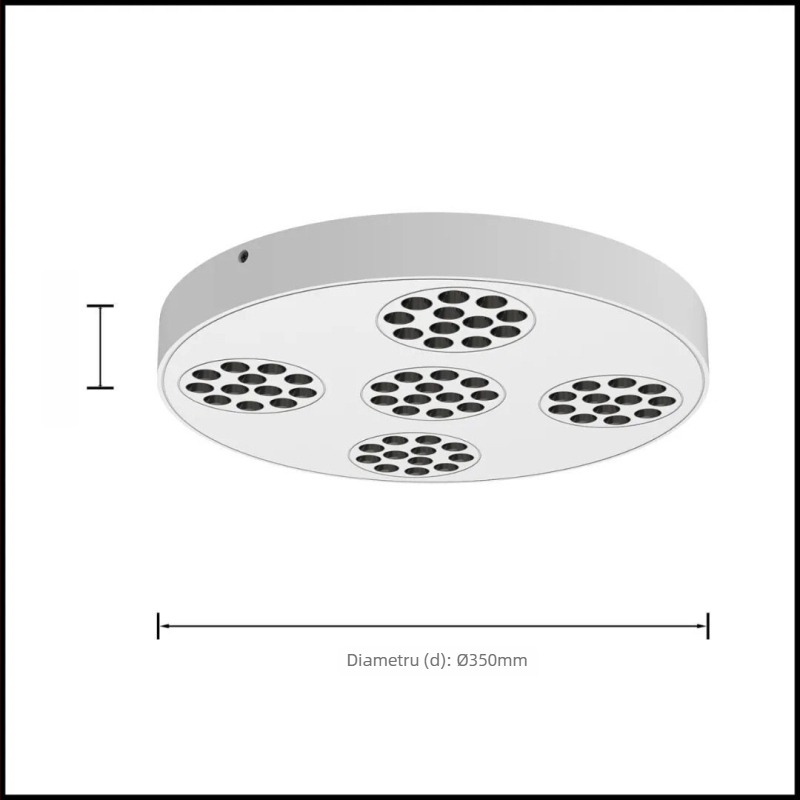 Downlight LED ultra-subțire cu grilă antioglindire, montaj pe suprafață, fără sursă de lumină principală, pentru dormitor și sufragerie, spot de tavan pătrat