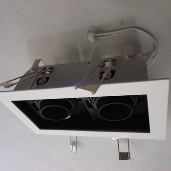 Lampa LED pătrată cu două capete, COB pentru plafon, grilaj îndrăzneț pentru iluminat hoteluri și centre comerciale