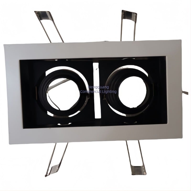 Lampa LED pătrată cu două capete, COB pentru plafon, grilaj îndrăzneț pentru iluminat hoteluri și centre comerciale