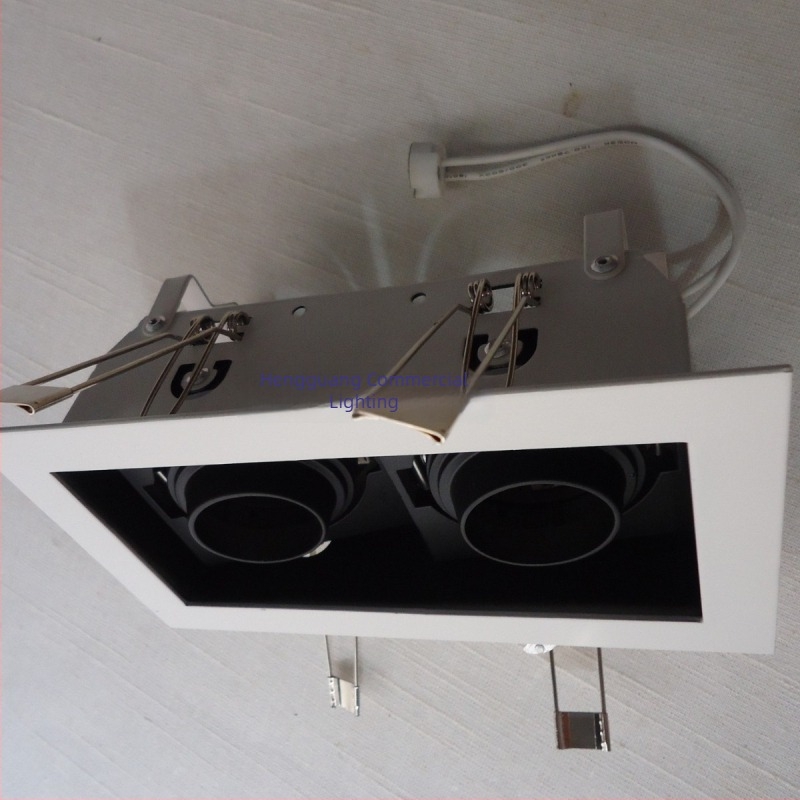 Lampa LED pătrată cu două capete, COB pentru plafon, grilaj îndrăzneț pentru iluminat hoteluri și centre comerciale
