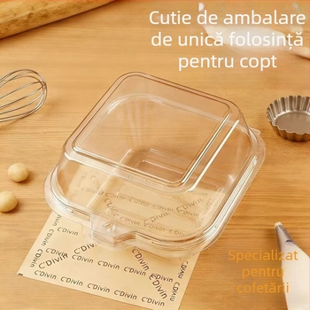 Cutie de ambalaj pentru prăjitură de orez cu unt, cutie transparentă pentru prânz, ambalaj pentru mochi și foietaj, cutie groasă, de unică folosință