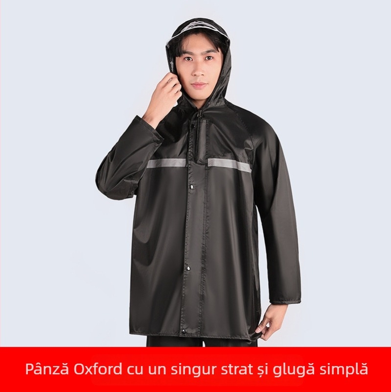 Set din două piese: impermeabil pentru bicicliști, jachetă și pantaloni, unisex, acoperire completă a corpului