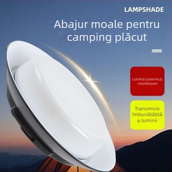 Lampă solară pentru camping cu iluminare ambientală, lampă impermeabilă pentru curte și cort, lampă disc în formă de OZN