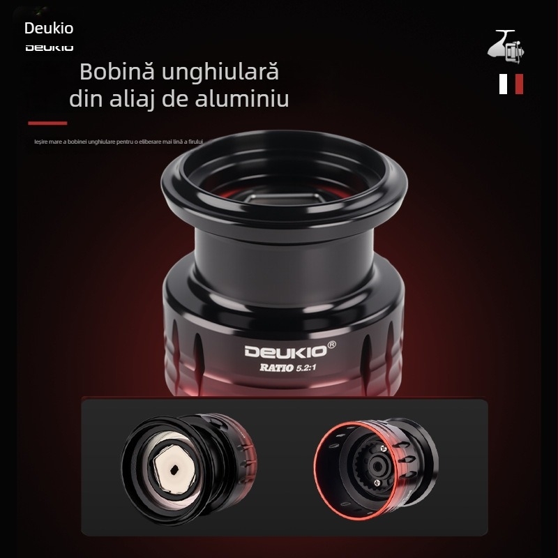 Deukio RS fără spațiu, complet metalic, finisaj gradient, mulinetă de pescuit marin