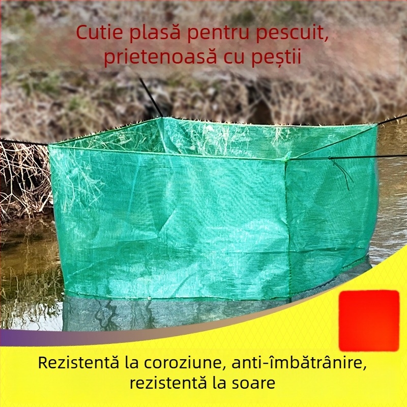 Cuști din plasă pentru acvacultură, înălțime 1 m, rezistente la coroziune și rugină, pentru iazuri cu pești și creșterea puietului