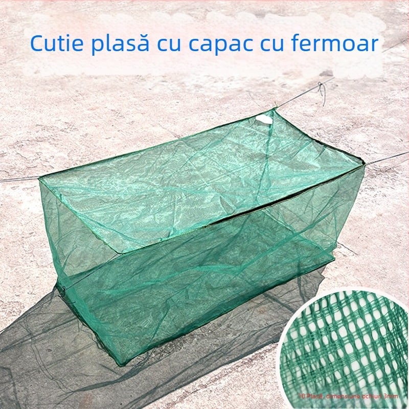 Cuști din plasă pentru acvacultură, înălțime 1 m, rezistente la coroziune și rugină, pentru iazuri cu pești și creșterea puietului