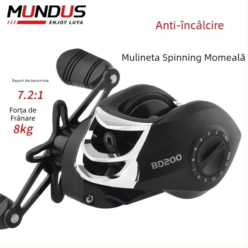 HAUT TON/Haodong mulinetă de spinning cu raport de 7.2:1, aruncare la distanță, protecție împotriva rupturii firului
