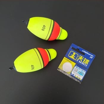 Plută de pescuit EVA iluminată electronic, dual color, corp lat pentru aruncare