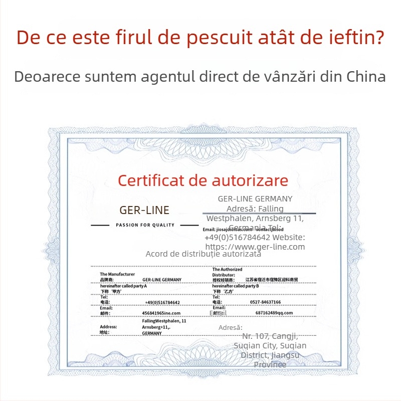 Linie de pescuit din carbon moale, cu rezistență înaltă la tracțiune, linie principală