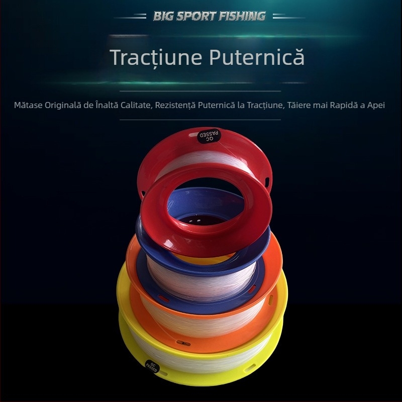 Tambur pentru fir nylon cu mâner din plastic, pentru pescuit marin – la mare, pe barcă, în larg – antiîncâlcire