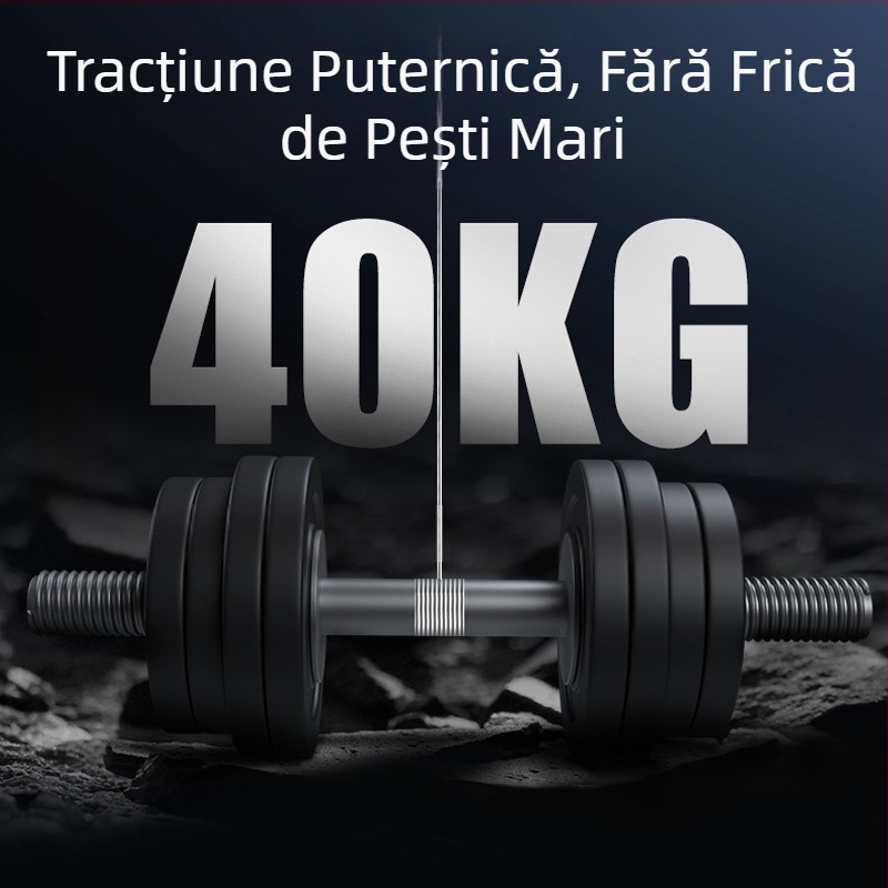 Tambur pentru fir nylon cu mâner din plastic, pentru pescuit marin – la mare, pe barcă, în larg – antiîncâlcire