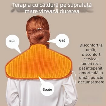 Pachet de încălzire pentru umăr și gât cu control inteligent al temperaturii și pungă cu sare de mare