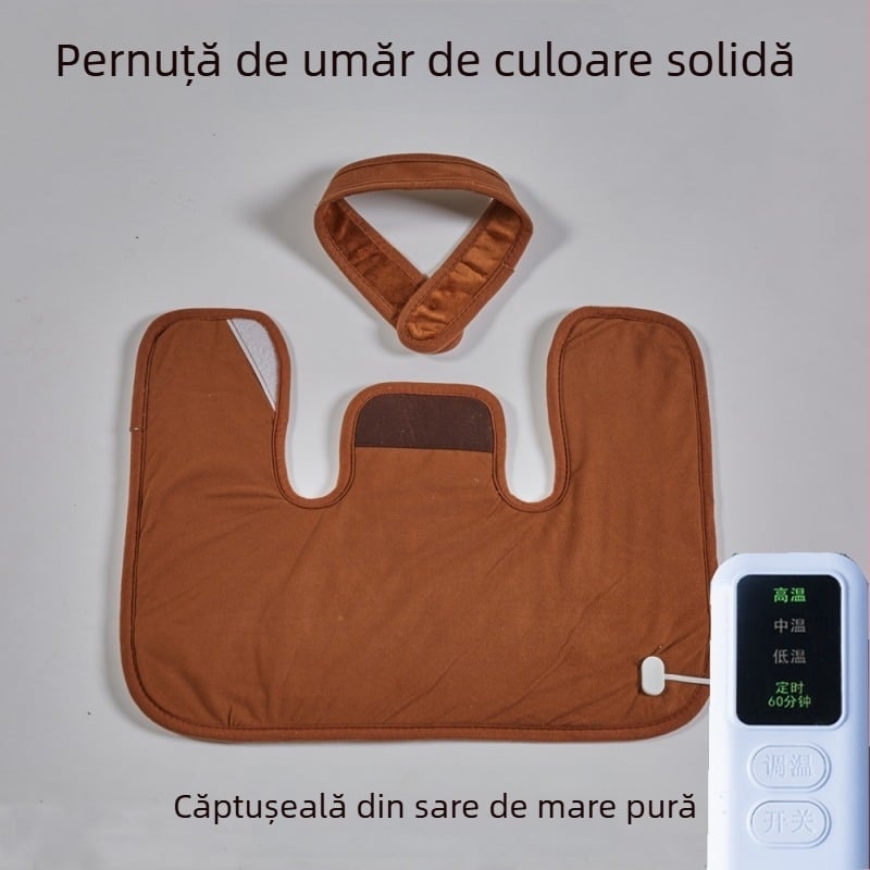 Pachet de încălzire pentru umăr și gât cu control inteligent al temperaturii și pungă cu sare de mare