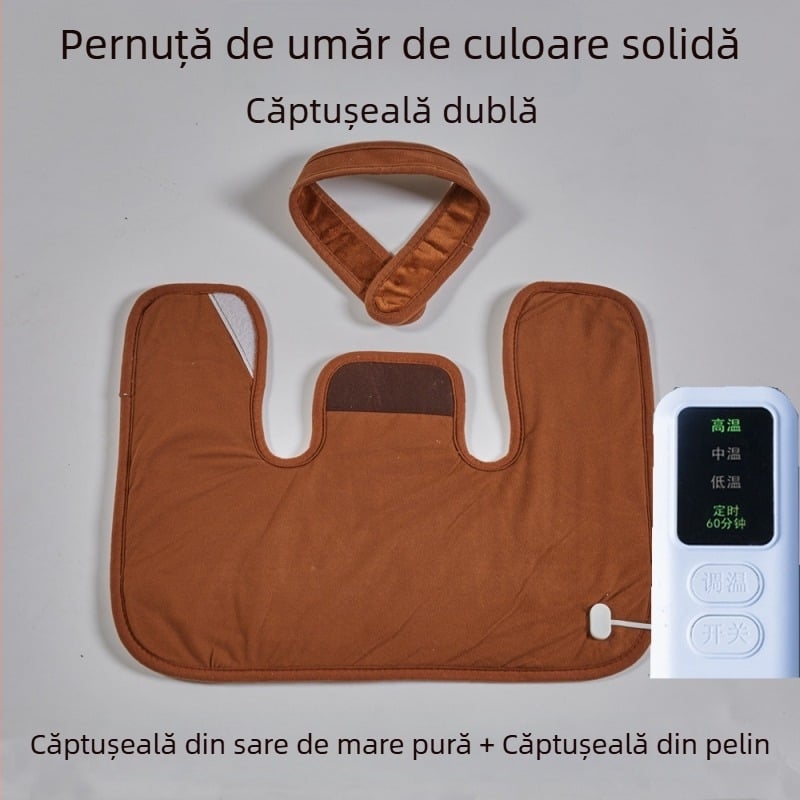 Pachet de încălzire pentru umăr și gât cu control inteligent al temperaturii și pungă cu sare de mare