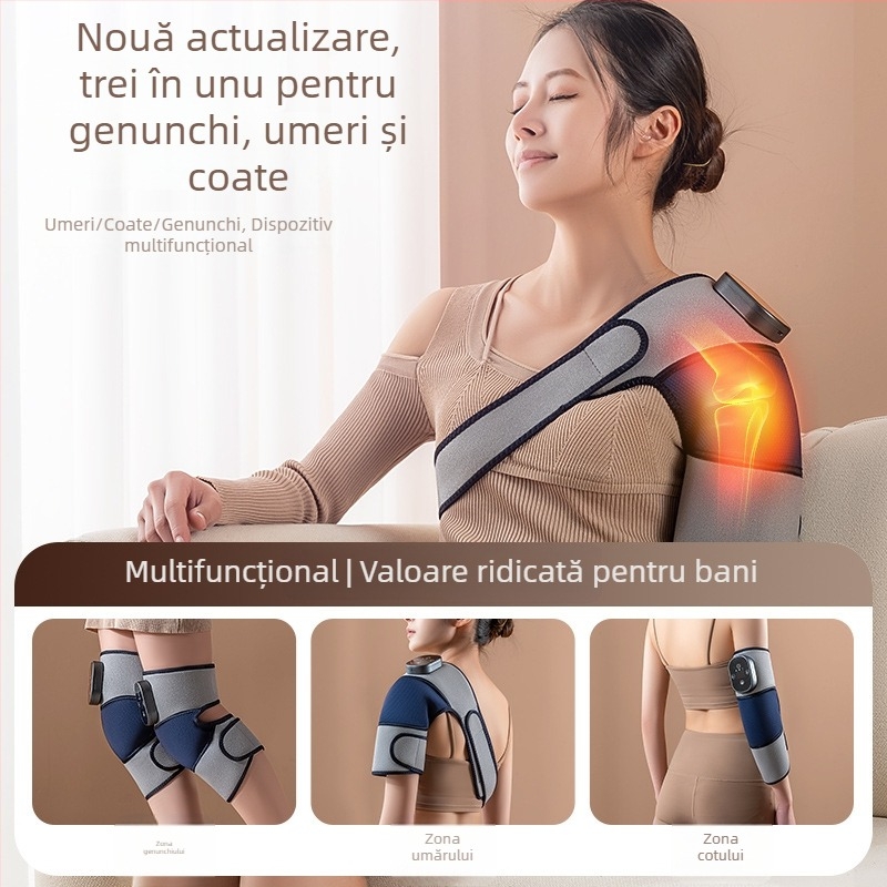 Masaj încălzit pentru genunchi cu vibrații și compresie caldă – masaj portabil pentru genunchi, umăr și cot