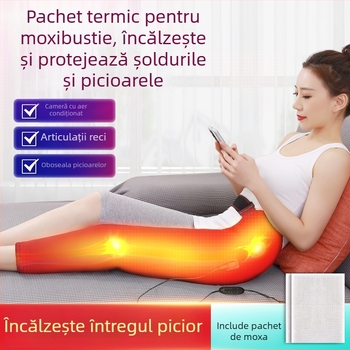 Bandă de genunchi încălzită cu încălzire prin fibre de carbon, masaj complet al piciorului și fizioterapie